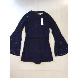 Cupcakes & Cashmere Romper Cally Moon Shadow Crochet Lace